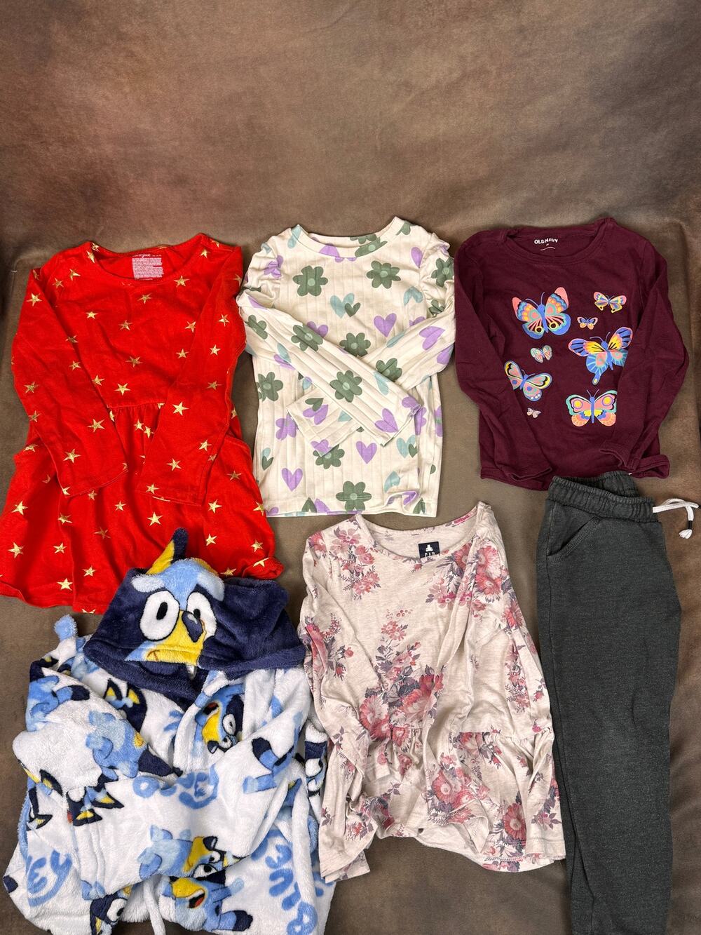 Girls Size 4T Fall Winter Clothing Lot 6 Pieces Bluey Gap Old Navy #995